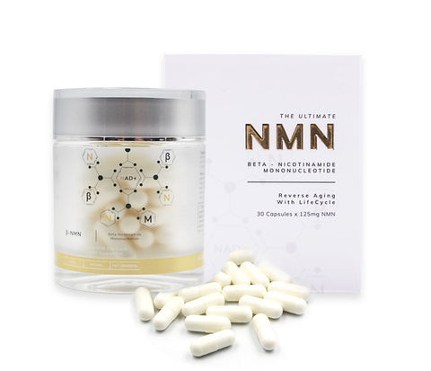 Life Cycle NMN Supplement 125mg Serving Nicotinamide Mononucleotide to Boost NAD+ Levels for DNA Repair(125mg per Capsule 30 Capsules per Bottle). Best NMN 99%+ Pure.
