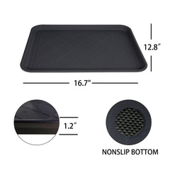 WATANIYA PET Boot Tray for Entryway Indoor, Heavy Duty Shoe Mat Tray 2 Packs, 16.7"x12.8" Waterproof Shoes Trays with Raised Edge, Outdoor Multi-Purpose Mats for Boots, Garden, Pets
