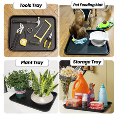 WATANIYA PET Boot Tray for Entryway Indoor, Heavy Duty Shoe Mat Tray 2 Packs, 16.7"x12.8" Waterproof Shoes Trays with Raised Edge, Outdoor Multi-Purpose Mats for Boots, Garden, Pets