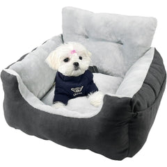 WATANIYA PET Dog Car Seat Plush and Portable Pet Booster Seat,Washable Pet Travel Carrier Bed, With Clip-on Safety Leash,Adjustable Straps for Pets up to 25lbs