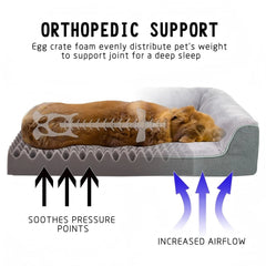 WATANIYA PET Orthopedic Dog Sofa Bed, Non Slip Pet Couch Bed with Removable Washable Cover