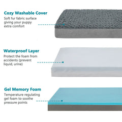 WATANIYA PET Memory Foam Soft Rose Plush Dog Bed, Non Slip Bottom, Washable Pet Bed Mattress
