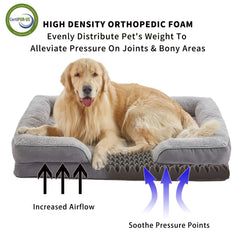 WATANIYA PET Orthopedic Dog Sofa Bed, Non Slip Pet Couch Bed with Removable Washable Cover