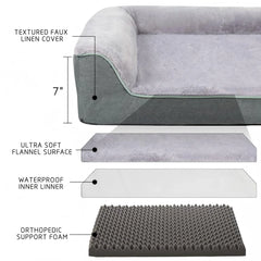 WATANIYA PET Orthopedic Dog Sofa Bed, Non Slip Pet Couch Bed with Removable Washable Cover