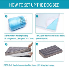 WATANIYA PET Memory Foam Soft Rose Plush Dog Bed, Non Slip Bottom, Washable Pet Bed Mattress