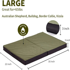 WATANIYA Foldable Travel Dog Bed, Outdoor Waterproof Orthopedic Pet Bed Mattress