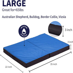 WATANIYA Foldable Travel Dog Bed, Outdoor Waterproof Orthopedic Pet Bed Mattress