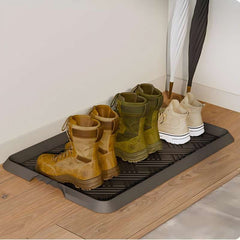 WATANIYA Waterproof Non-Slip Doormat Indoor/Outdoor Rubber Boot Tray, Pet Food Mats Tray - 16" x 27.5", Black