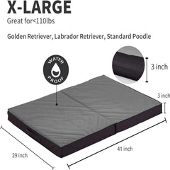 WATANIYA Foldable Travel Dog Bed, Outdoor Waterproof Orthopedic Pet Bed Mattress
