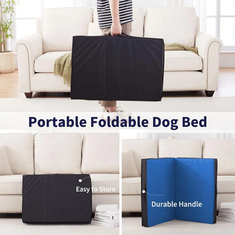 WATANIYA Foldable Travel Dog Bed, Outdoor Waterproof Orthopedic Pet Bed Mattress